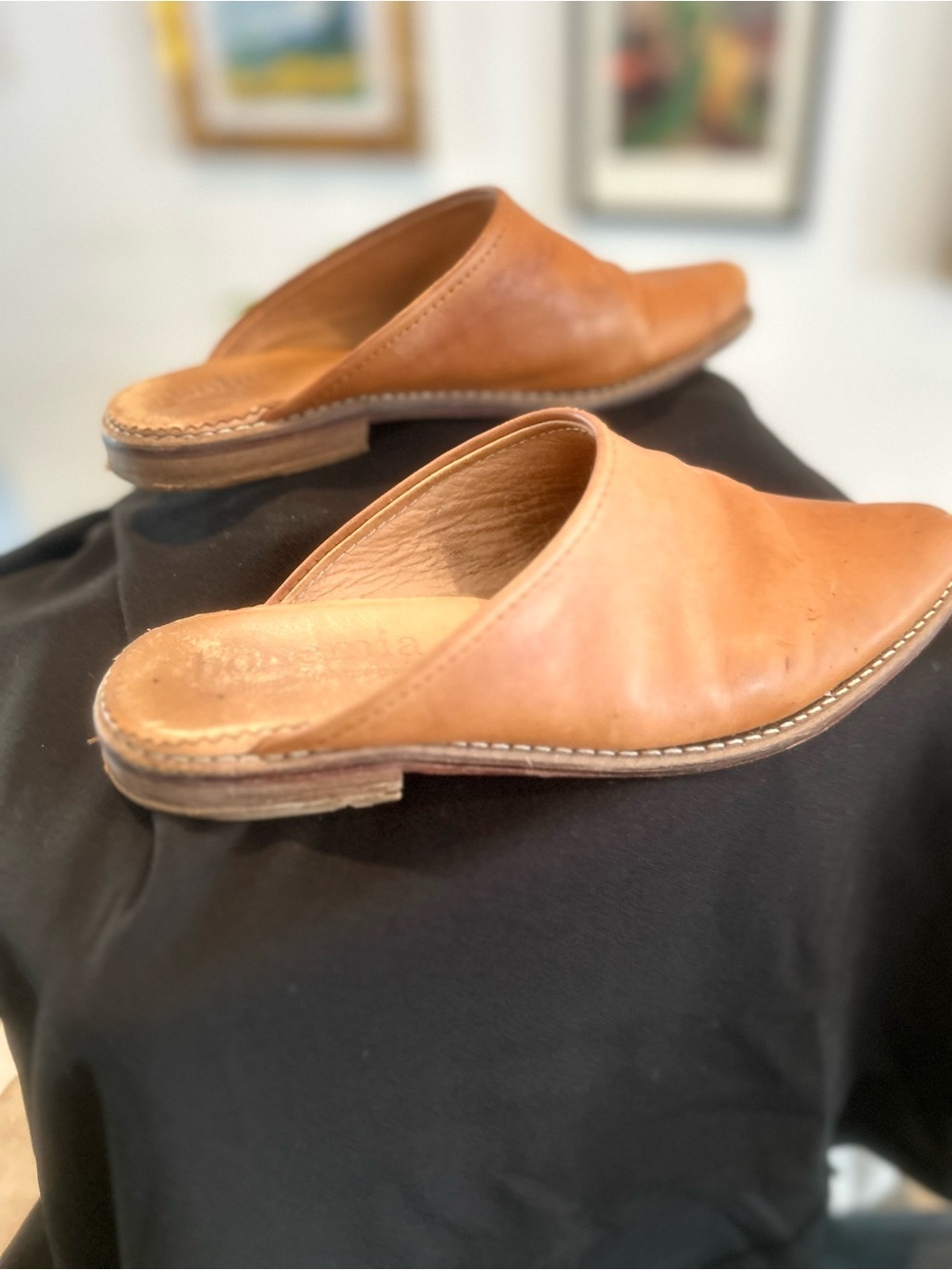 Men's Slip-On Leather Mule in Tan